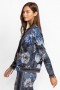 Johnny Was Active | Women Grey Peony Drop Shoulder Bomber Jacket Grey Peony