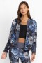 Johnny Was Active | Women Grey Peony Drop Shoulder Bomber Jacket Grey Peony