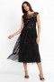 Johnny Was Dresses | Women Black Flower Beaded Maxi Dress Black Flower