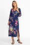 Johnny Was Dresses | Women JULIE KIMONO SLEEVE TEE DRESS Navy