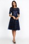 Johnny Was Dresses | Women Navy Beaded Mesh Dress Navy