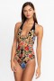 Johnny Was Swim & Resort | Women BLACK ROYAL HALTER ONE PIECE Multi