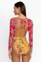 Johnny Was Swim & Resort | Women FLAMINGO MIX CUT-OUT SURF ONE PIECE Kaleida And Flamingo