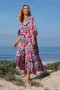 Johnny Was Swim & Resort | Women SUMMER STRIPES MAXI KAFTAN Summer Stripes