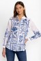 Johnny Was Tops | Women BOTANIQUE DOUBLE BUTTON OVERSIZED SHIRT White