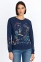 Johnny Was Tops | Women Hawaii Raglan Sweatshirt Navy