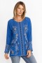 Johnny Was Tops | Women LAUREN BLOUSE Blue Gem