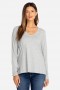 Johnny Was Tops | Women Long Sleeve V-Neck Layering Tee Heather Grey