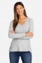Johnny Was Tops | Women Long Sleeve V-Neck Layering Tee Heather Grey
