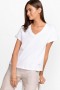 Johnny Was Tops | Women Organic Cotton Drop Shoulder Tee Bright White