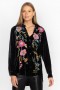 Johnny Was Tops | Women Sidonia Velvet Oversized Pleat Shirt Black