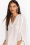 Johnny Was Tops | Women SPLIT V-NECK TOP WITH SLEEVE SLITS Bright White