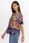 Johnny Was Tops | Women THE JANIE FAVORITE OVERSIZED CROPPED TEE Demarne Print