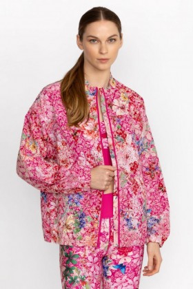 Johnny Was Active | Women BEE ACTIVE EYELET SPORTY ZIP JACKET Frame