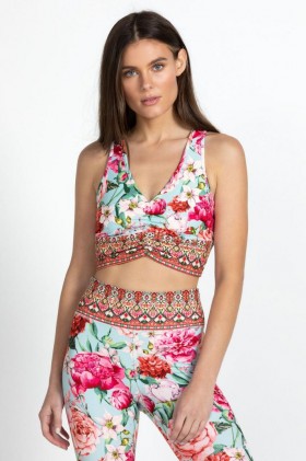 Johnny Was Active | Women Pink Rose Ruched Sports Bra Pink Rose