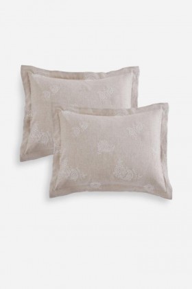 Johnny Was Bedding | Women Skyler Eyelet Linen King Shams Sand
