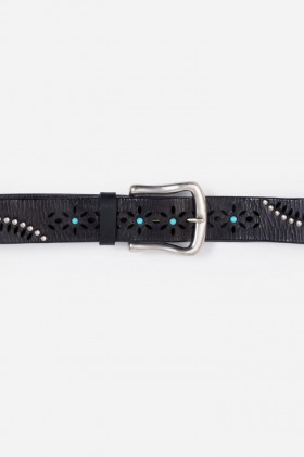 Johnny Was Belts | Women Arco Italian Leather Belt Black