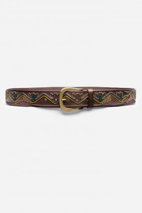 Johnny Was Belts | Women COLLINE EMBROIDERED ITALIAN LEATHER BELT T.moro