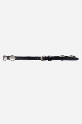 Johnny Was Belts | Women DIAMONTE ITALIAN LEATHER CONCH BELT Black