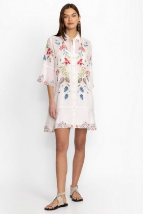 Johnny Was Dresses | Women EMIKA TIERED FLOUNCE DRESS White