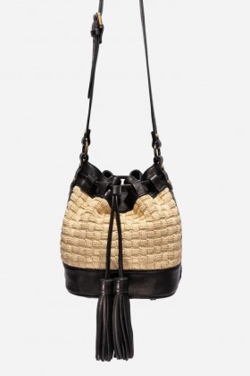 Johnny Was Handbags | Women CESTINO ITALIAN RAFFIA BUCKET BAG Black