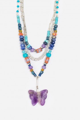 Johnny Was Jewelry | Women BUTTERFLY BEADED NECKLACE Silver