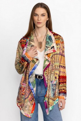 Johnny Was Outerwear | Women JOAN WRAP SHERPA JACKET- MOSAIC Mosaic