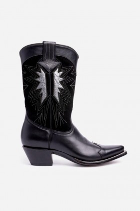 Johnny Was Shoes | Women Night Sky Cowboy Boot Black
