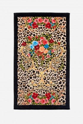 Johnny Was Swim & Resort | Women Cheetah Beach Towel Black