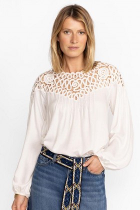 Johnny Was Tops | Women CIELITO MODAL BLOUSE Ecru