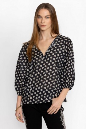 Johnny Was Tops | Women COUPLE OF HEARTS COTTON BLOUSE Coupleofhearts