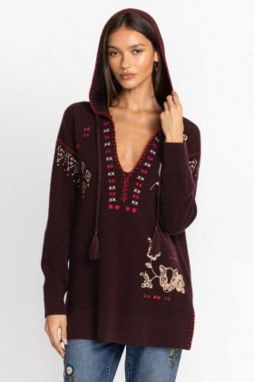 Johnny Was Tops | Women Ivey Baja Pullover Eggplant