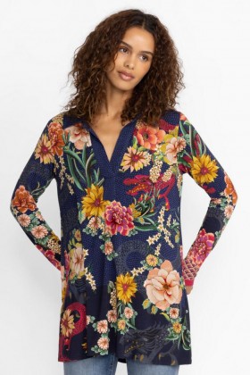 Johnny Was Tops | Women THE JANIE FAVORITE LONG SLEEVE POLO SWING TUNIC Dragona