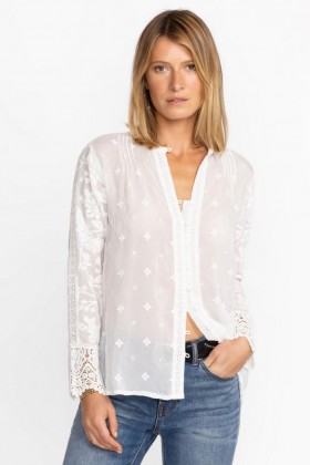 Johnny Was Tops | Women WINTER BUNNY BLOUSE White
