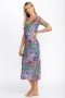  Vestidos Johnny Was | Vestido midi de malha Daphne para mulheres, roxo Daphne