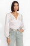  Johnny Was Tops | Blusa feminina plissada Gemma branca