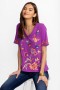  Johnny Was Tops | Camiseta feminina GRACEY TRAPUNTO com decote em V Iris