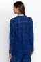 Johnny Was Tops | Camisa feminina MARINA JOY de viscose azul-marinho