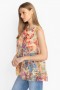  Johnny Was Tops | Regata feminina MAZZY FLARE com estampa de folhas