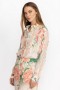  Johnny Was Tops | Camisa feminina de seda com botões Ruksana