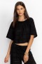  Johnny Was Tops | Blusa cropped feminina SANTI preta