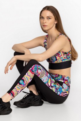  Johnny Was Active | Leggings Bee Active da donna con tasche e stampa Demarne