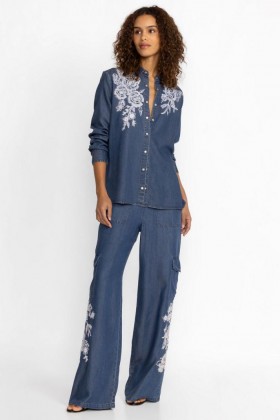  Johnny Was Bottoms | Donna ALICENT DENIM CARGO PANT Denim