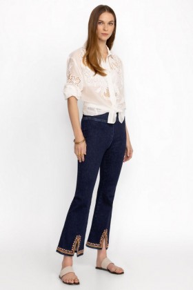  Johnny Was Bottoms | Jeans a zampa da donna KATIE PULL ON KICK FLARE Wash scuro