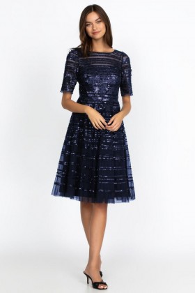  Johnny Was Dresses | Abito da donna in rete con perline blu navy