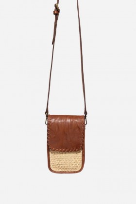  Johnny Was Handbags | Donna COGNAC ITALIAN RAFIA MICRO CROSSBODY Cognac