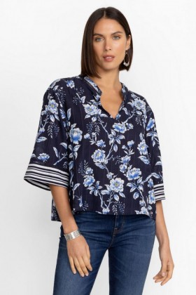  Johnny Was Tops | Donna MAGNOLIA TOP CON SCOLLO A V E COLLO ALLA COREANA Magnolia