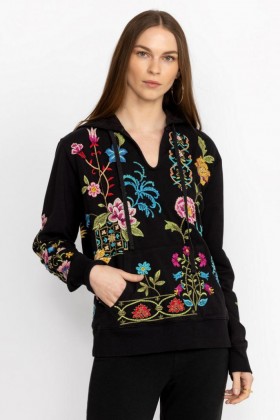  Johnny Was Tops | Felpa con cappuccio SHERI da donna nera