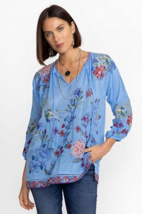  Johnny Was Tops | Donna ZADONIA BLOUSE Azzurro
