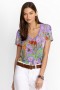 ジョニー・ワズ トップス | レディース The Janie Favorite 半袖 Vネック スイングTシャツ ダフネパープル